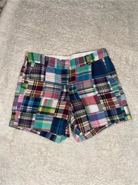 J. Crew Patchwork Plaid Multicolor Cotton Shorts